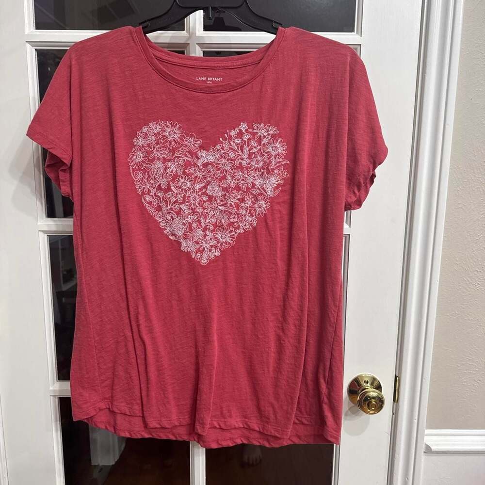 Lane Bryant Floral Heart Graphic Tee